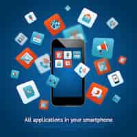 Vecteur gratuit poster d'applications smartphone