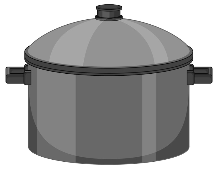 Vecteur gratuit un pot avec couvercle sur fond blanc