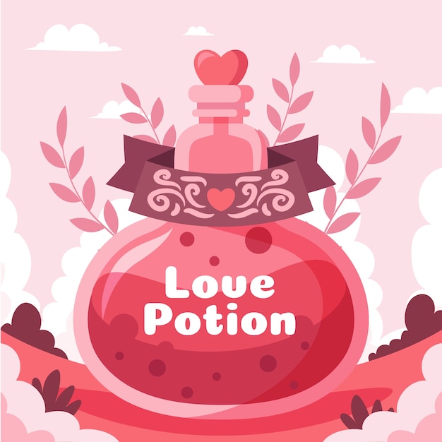 Vecteur gratuit potion d'amour design plat illustrée