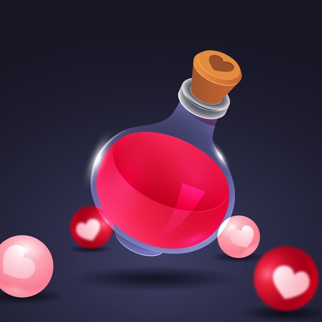 Potion d'amour rouge illustration dégradé