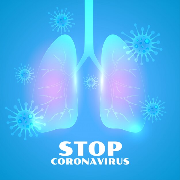 Poumons infectés du fond de la maladie du coronavirus nocel