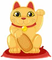 Vecteur gratuit poupée porte-bonheur chat japonais maneki neko