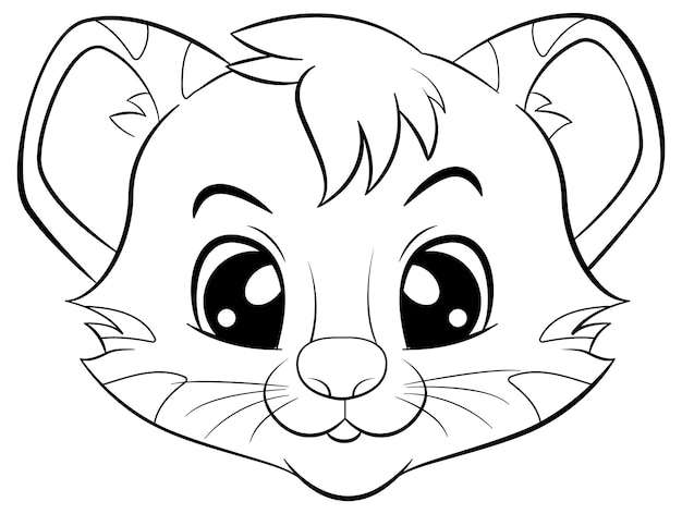 Vecteur gratuit pour colorier le contour d'un mignon tigre