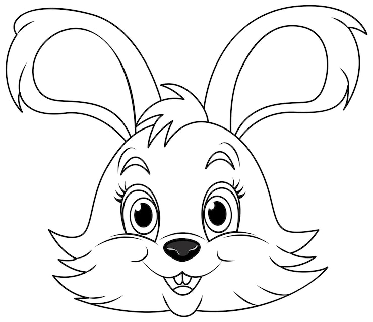 Vecteur gratuit pour colorier des contours de lapin mignon