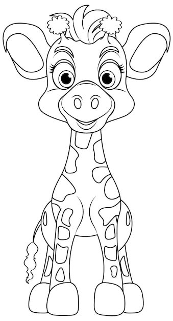 Vecteur gratuit pour colorier le dessin d'une girafe mignonne