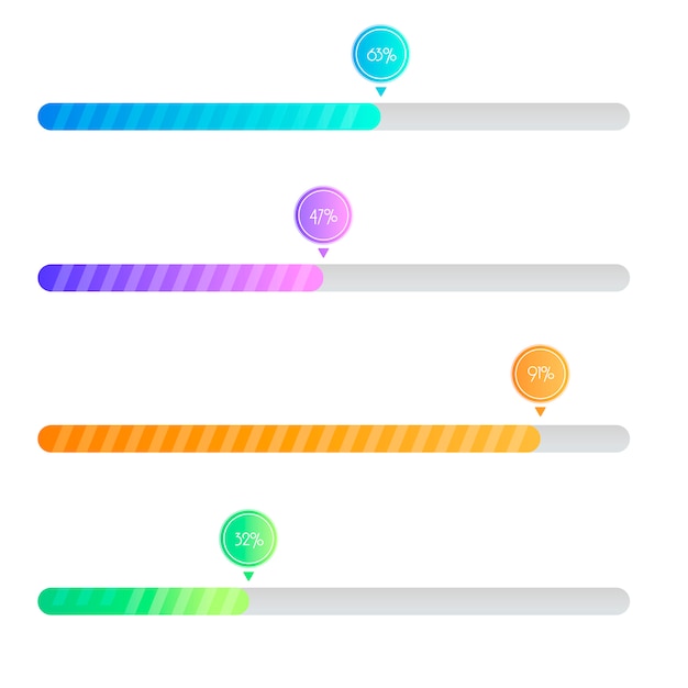 Vecteur gratuit préchargeur gradient. barre de chargement pour les interfaces web. modèle.