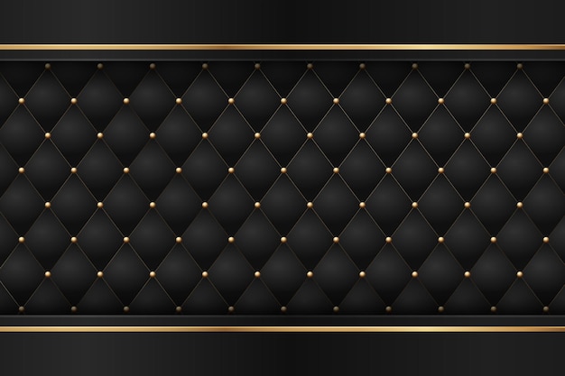 Premium noir avec des éléments géométriques de luxe en or foncé