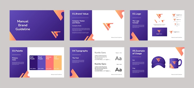 Vecteur gratuit présentation manuelle de la marque gradient