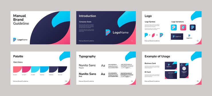 Vecteur gratuit présentation manuelle de la marque gradient