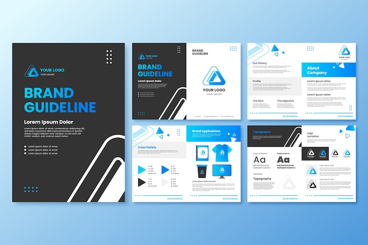 Vecteur gratuit présentation manuelle de la marque gradient