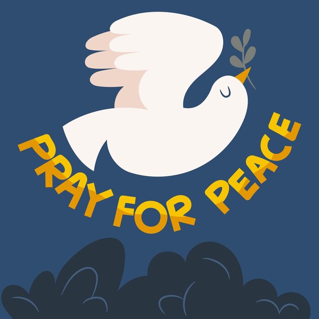 Priez pour la paix dans la guerre en Ukraine avec colombe