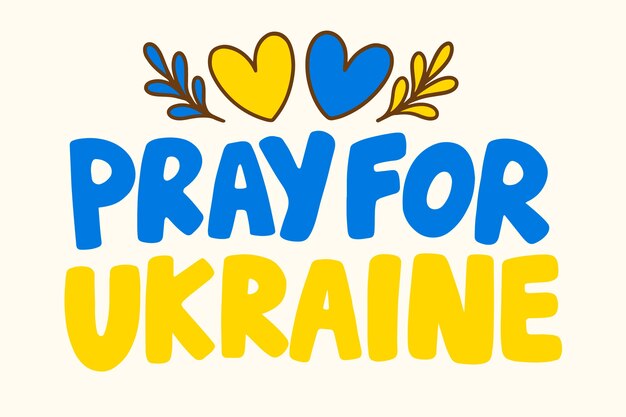 Priez pour l'ukraine dessiné à la main