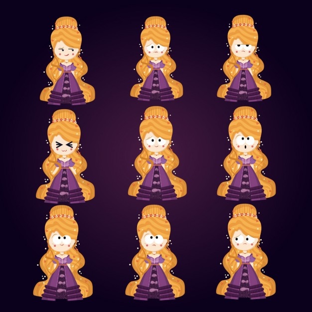 Vecteur gratuit princesse avatars collection