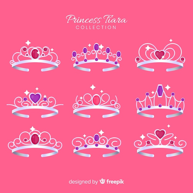 Vecteur gratuit princesse plate tiara collectio