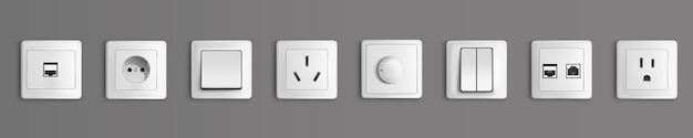 Vecteur gratuit prises électriques et interrupteurs muraux