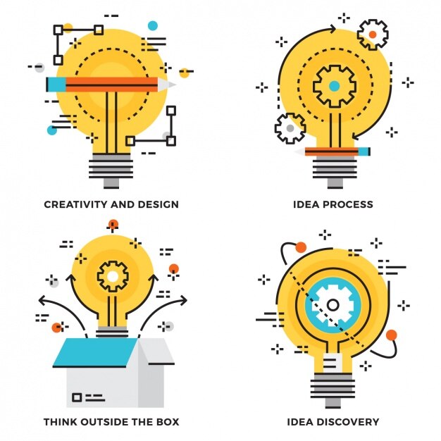 Vecteur gratuit processus ideas conçoit collection