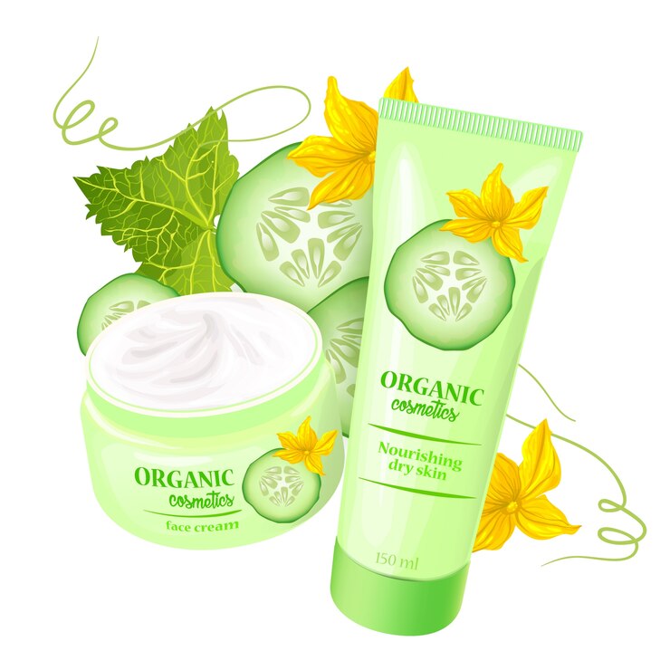 Vecteur gratuit produit cosmétique bio aux fraises