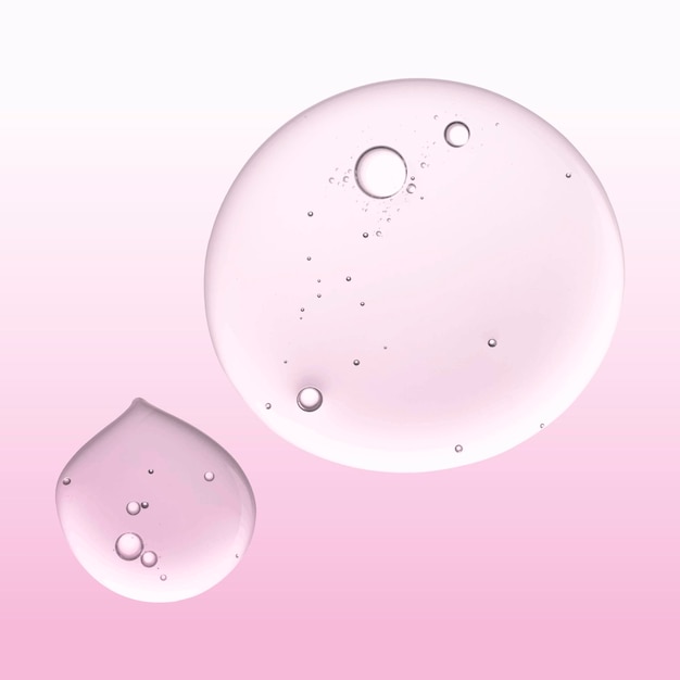 Produit cosmétique de vecteur de macro de bulle liquide d'huile rose