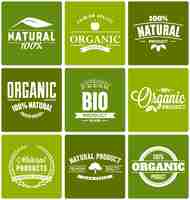 Vecteur gratuit produits bio logo templates