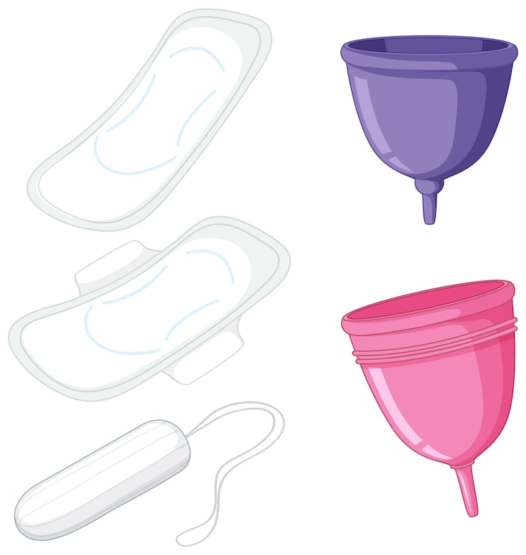 Vecteur gratuit produits d'hygiène féminine essentiels