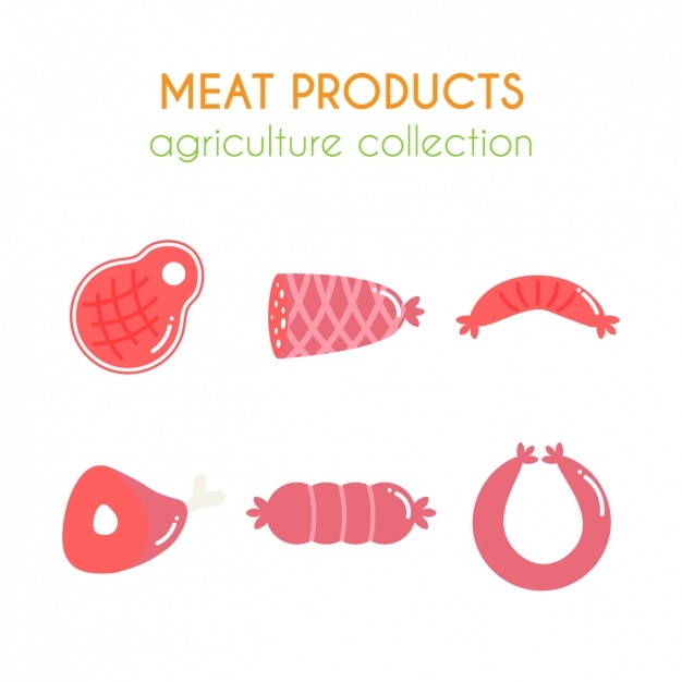 Vecteur gratuit produits de viande collection