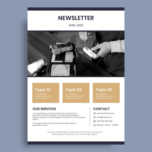 Vecteur gratuit professionnel nos services newsletter