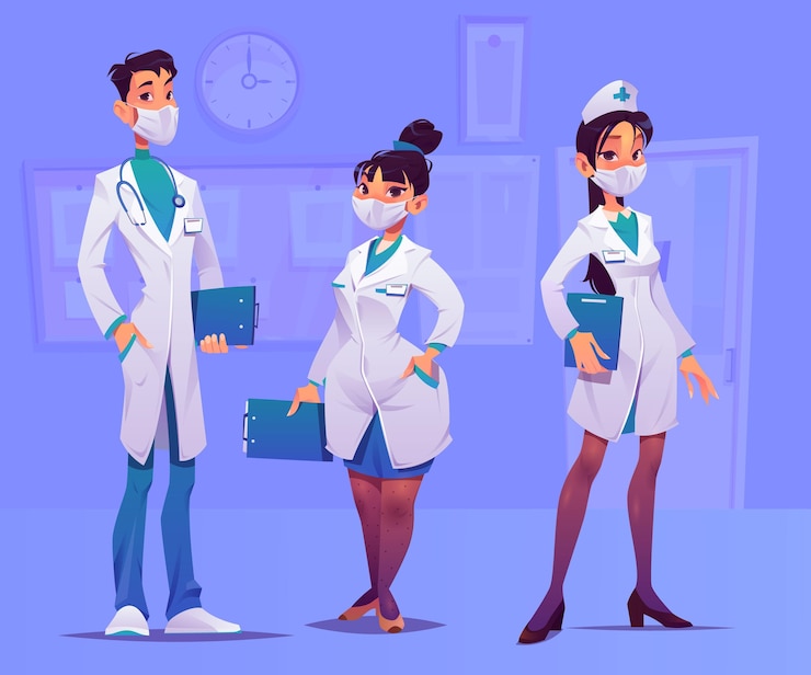 Vecteur gratuit professionnels de la santé de dessin animé