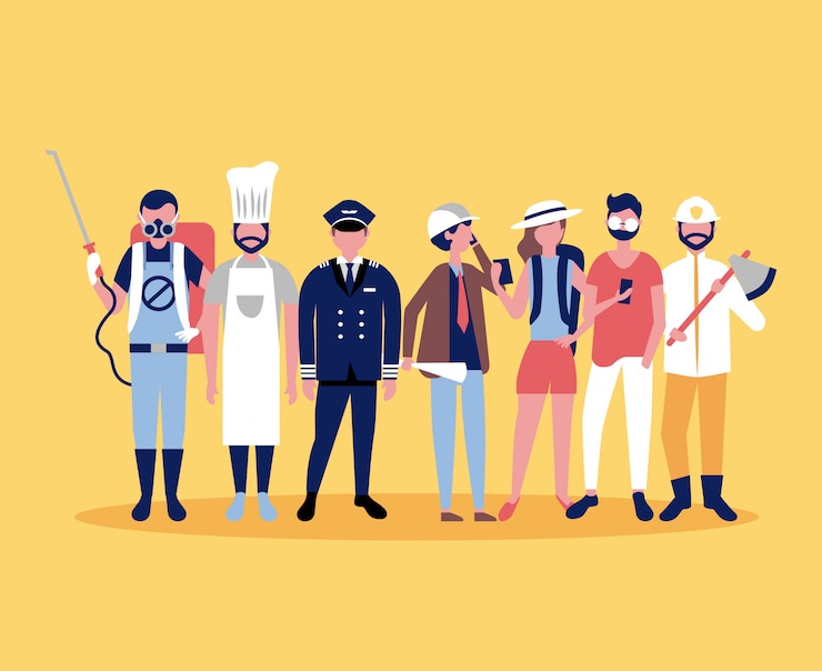 Vecteur gratuit les professionnels travaillent