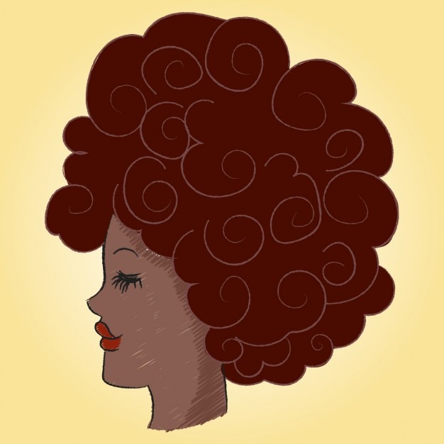 Vecteur gratuit profil d'une femme afro avec blackpower