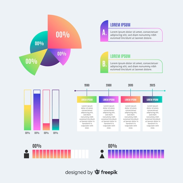 Progrès Marketing Représenté Par Des Graphiques Infographiques