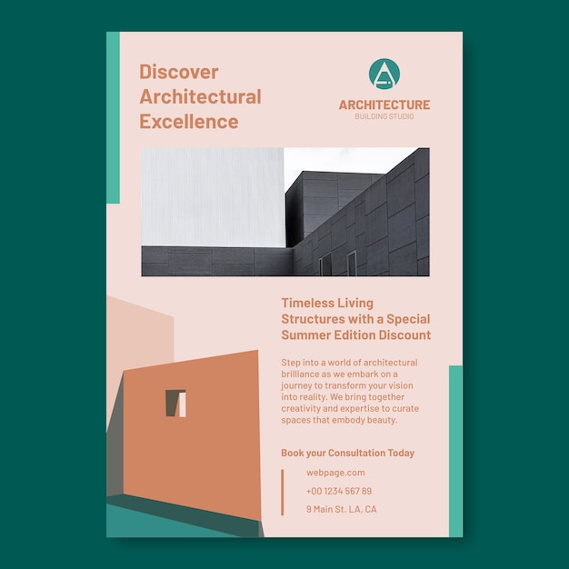 Projet de modèle d'affiche d'architecture