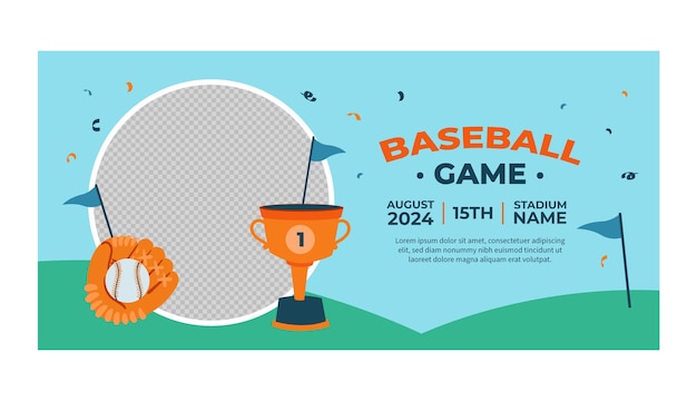 Vecteur gratuit projet de modèle de bannière de baseball