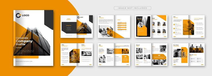Vecteur gratuit projet de modèle de brochure de profil d'entreprise