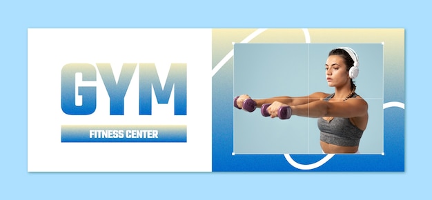 Vecteur gratuit projet de modèle de gymnase en gradient