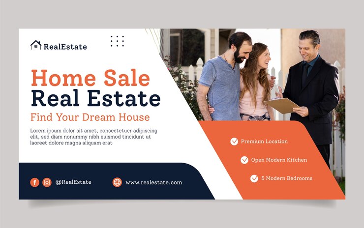 Vecteur gratuit projet de modèle immobilier dessiné à la main