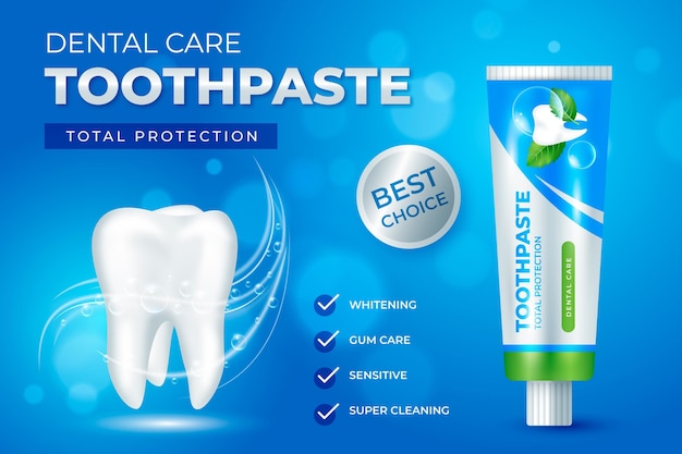 Vecteur gratuit promo dentifrice soins dentaires