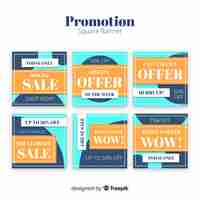 Vecteur gratuit promotion square banner collectio