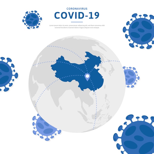 Vecteur gratuit propagation mondiale des coronavirus
