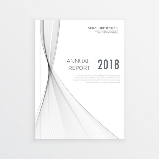 Vecteur gratuit propre conception de la brochure avec la vague grise pour le rapport annuel en format a4