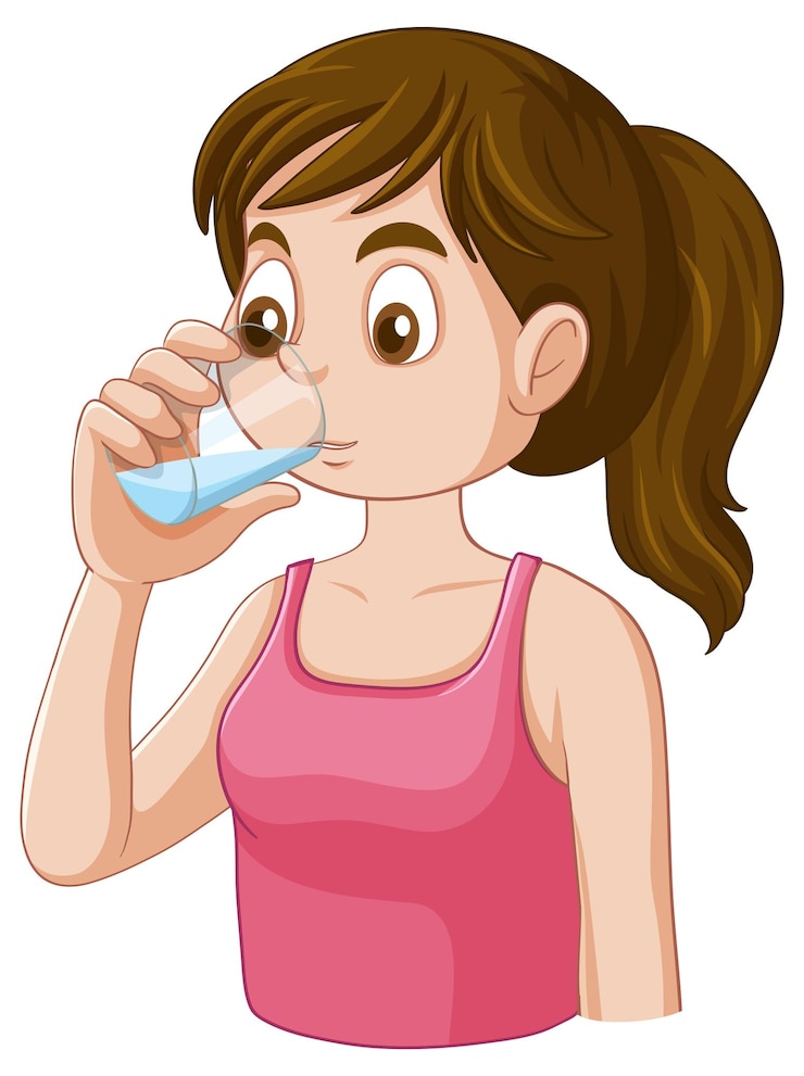 Vecteur gratuit puberté, girl, eau potable