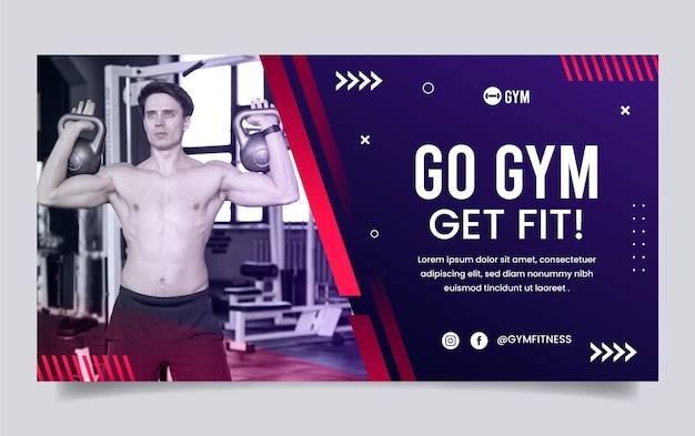 Vecteur gratuit publication facebook sur le cours de gym dégradé