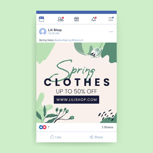 Publication Facebook du printemps floral