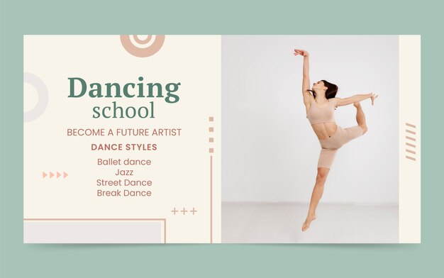 Publication facebook de l'école de danse design plat