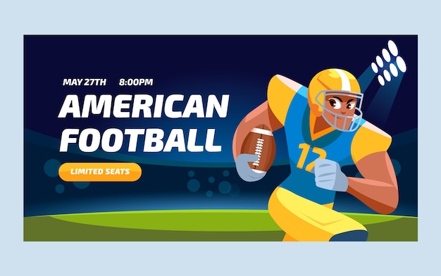 Vecteur gratuit publication facebook de football américain design plat dessiné à la main