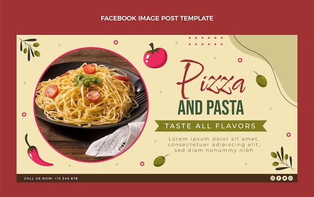 Publication facebook de nourriture design plat