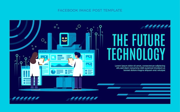 Vecteur gratuit publication facebook de technologie minimale plate