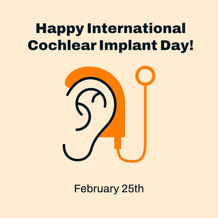 Vecteur gratuit publication instagram professionnelle de la journée internationale de l'implant cochléaire