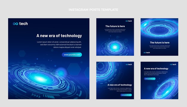 Publication instagram de technologie abstraite dégradée