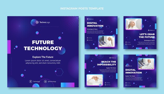 Publication instagram de technologie de demi-teinte dégradée