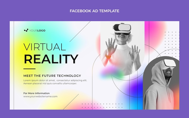 Publicité facebook de la technologie des fluides abstraits dégradés